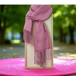 Dark Pink Soft Silk Shawl Wrap Women Pashmina Scarf Stole Cashmere Wool Scarf